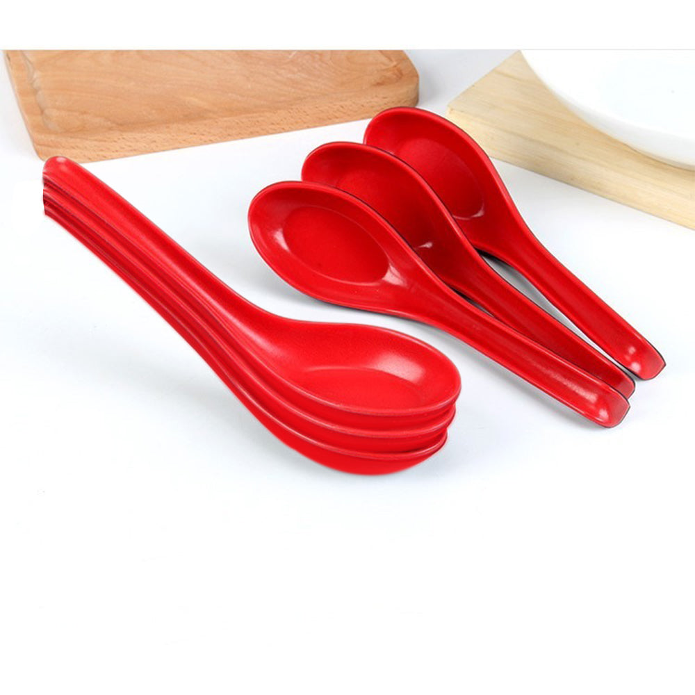 Microwave-safe unbreakable soup and dessert spoons, colorful set of 6. Microwave-safe unbreakable soup and dessert spoons, colorful set of 6.